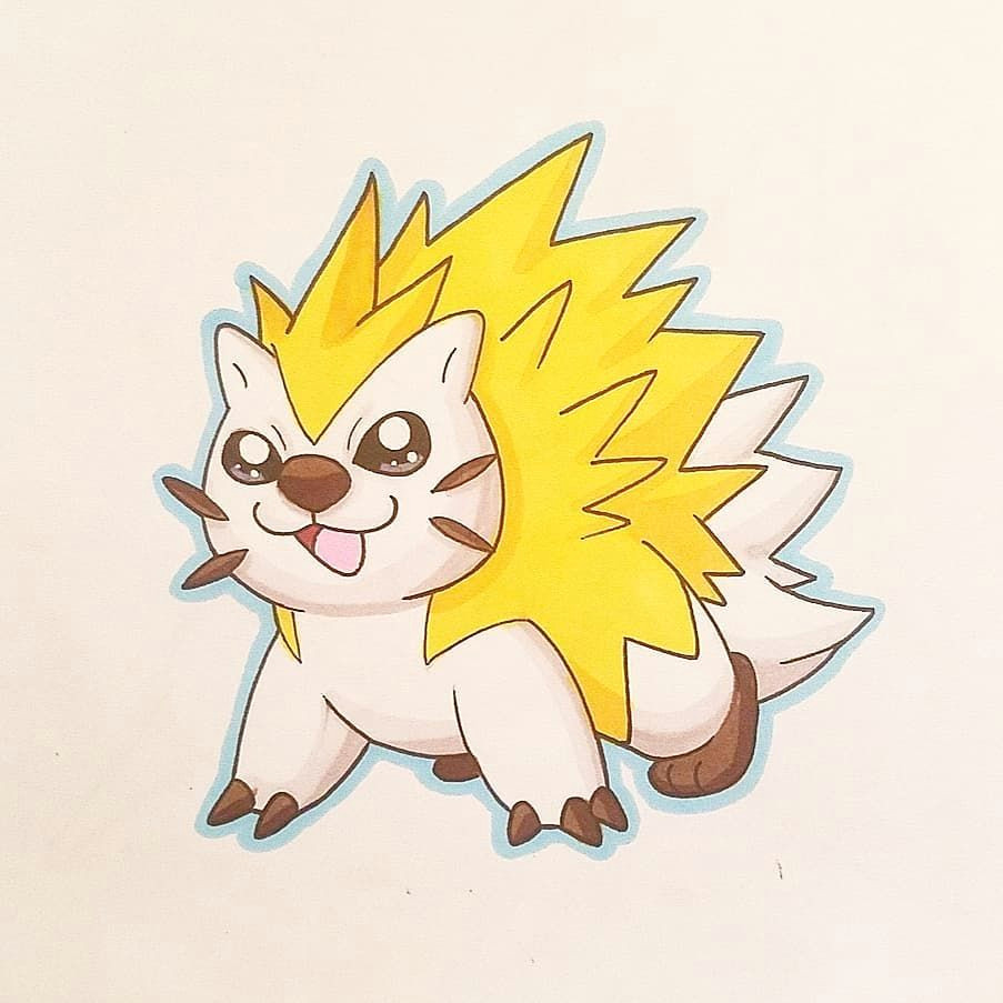 no data available nmwfakedex pokemon fakemon art drawing prismacolor markers electrictype