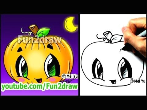 how to draw a pumpkin for halloween fun2draw cartoon tutorial