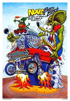 rat fink old school nova poster cartoon ratcartoon drawingsrat