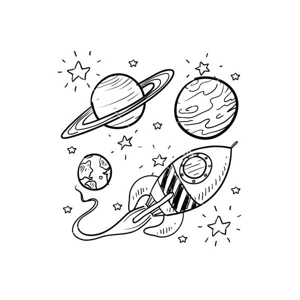 doodle space planets rocket ship stars explore vector a liked on polyvore featuring fillers drawings doodle phrase quotes saying scribble and text