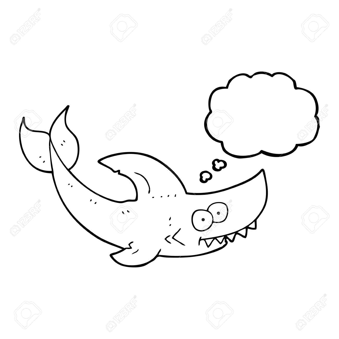 freehand drawn thought bubble cartoon shark stock vector 53109168