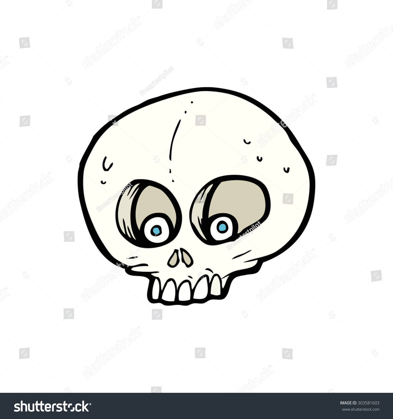 cartoon funny skull