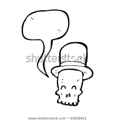 top hat skull cartoon