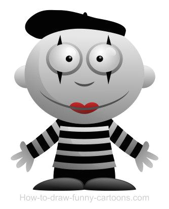 drawing a mime cartoon