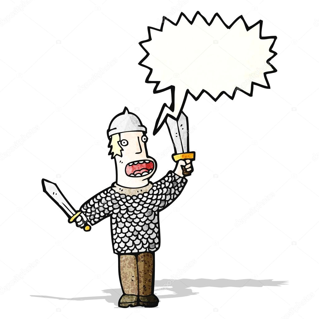 cartoon medieval soldier stock vector