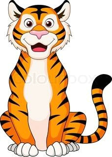 cute tiger cartoon sitting tiger cartoon drawing tiger vector tiger illustration drawing for