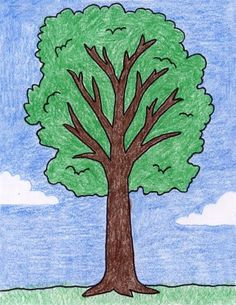 how to draw a tree trees drawing tutorial easy art for kids art sub