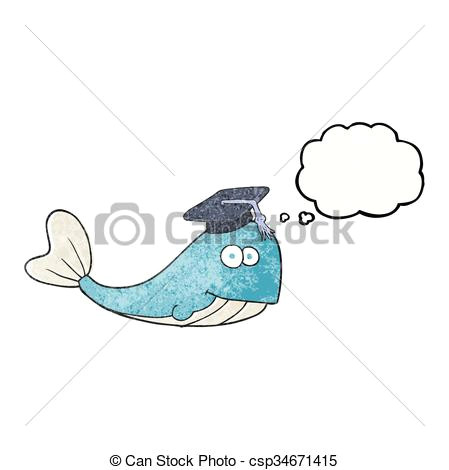 thought bubble textured cartoon whale graduate csp34671415
