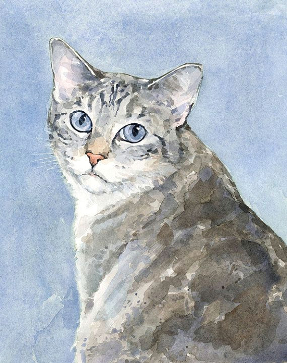 peinture aquarelle personnalisee portrait chat 8 par studiotuesday