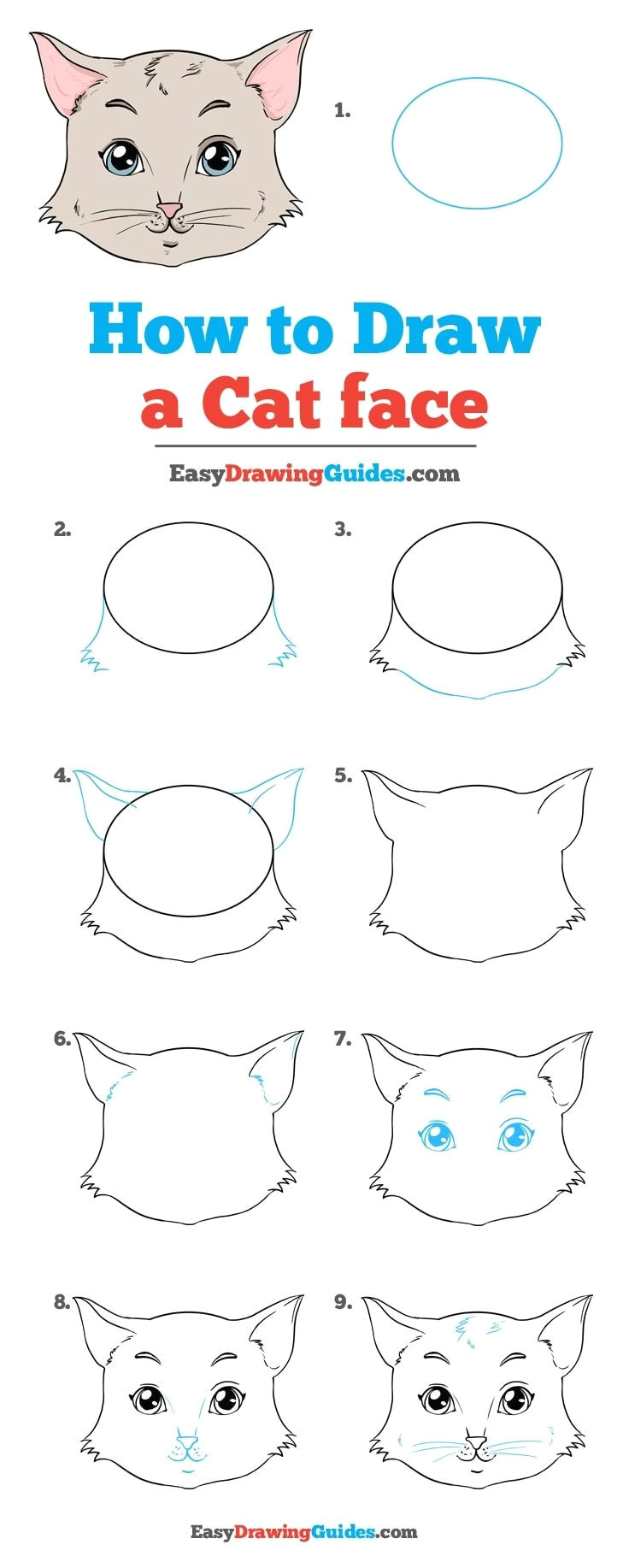 Drawing A Cat Tutorial How to Draw A Cat Face Really Easy Drawing Tutorial Drawing