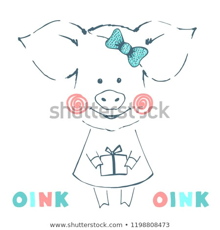 cute pig vector illustration