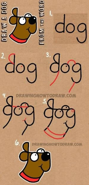 how to draw a dog from the word dog easy step by step drawing tutorial for kids by olga