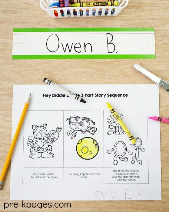 hey diddle diddle nursery rhyme printable story sequence pictures perfect for your preschool or kindergarten kids who are learning about story elements