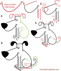 big guide to drawing cartoon dogs puppies with basic shapes for kids