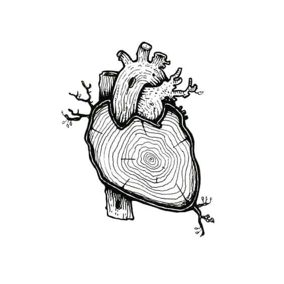 a cozy wooden heart