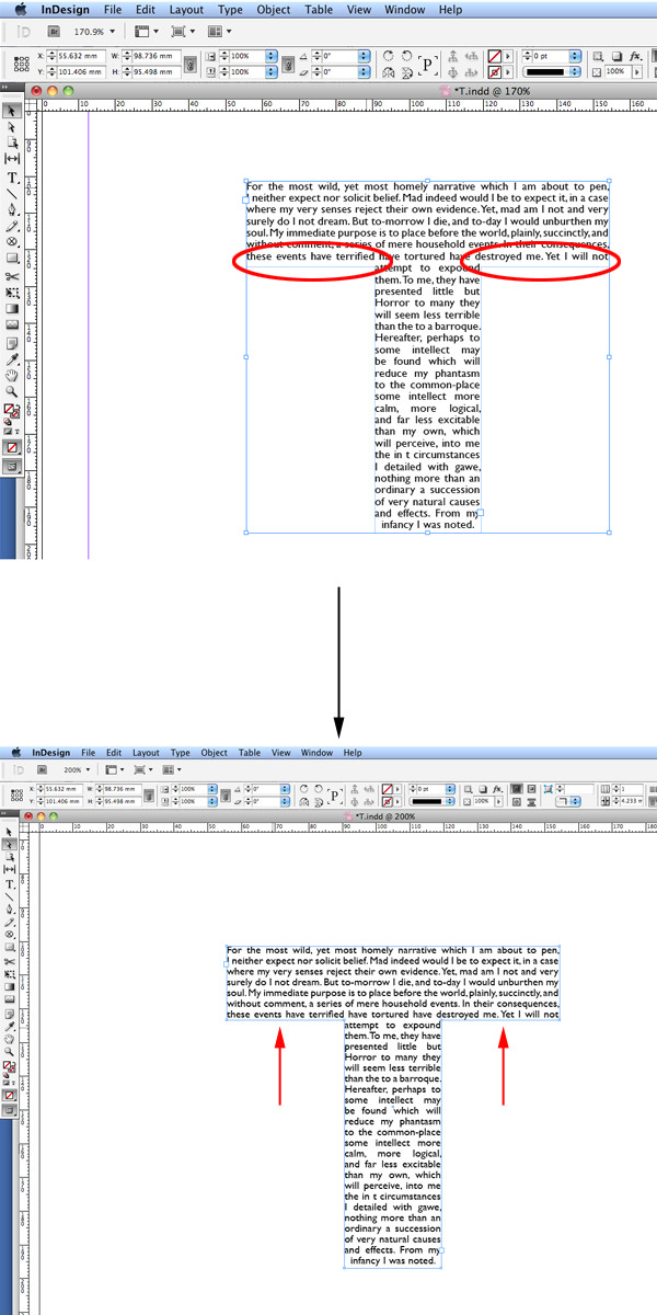 i did this by dragging the connecting line between the two anchor points by moving a connecting line indesign will move the left and right anchors as well
