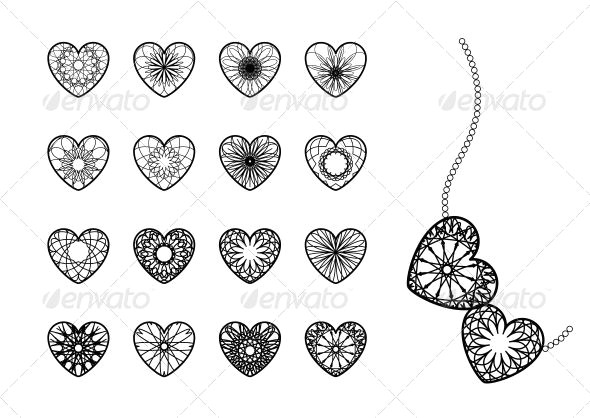 ornamental heart symbols