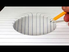 how to draw a round hole in line paper trick art