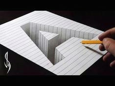 drawing a hole in line paper 3d trick art