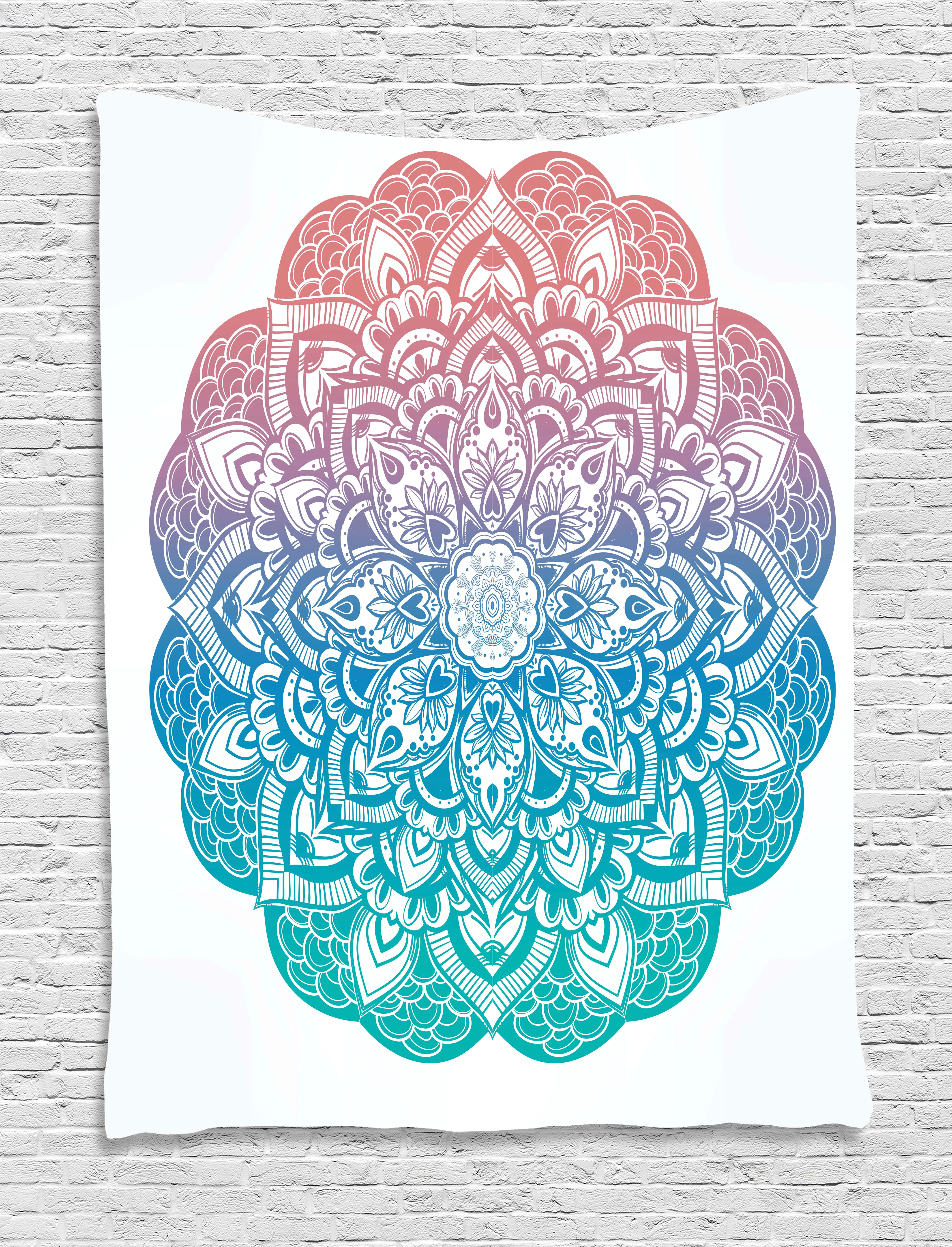 yoga tapestry boho gypsy mandala in pastel colors mystic floral meditation symbol wall hanging for bedroom living room dorm decor 60w x 80l inches