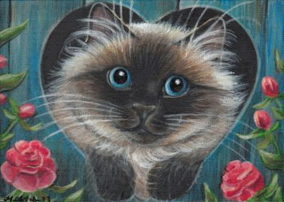 ragdoll cat valentine painting