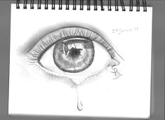draw drawing eye realistic cry sketch art pen pencil easy