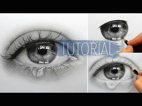 how to draw shade a realistic eye with teardrop step by step drawing tutorial