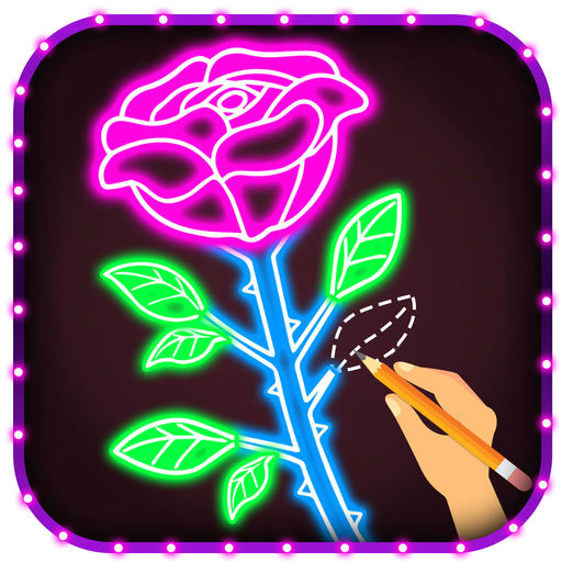 how to draw glow flower step by step for beginners