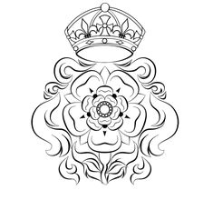 tudor rose design i wanna embroider it on something but im not too big