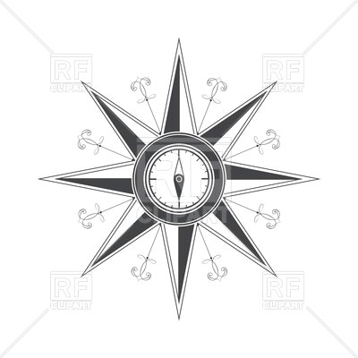 simple compass rose wind rose vector image vector illustration of objects a c zhukovskyi
