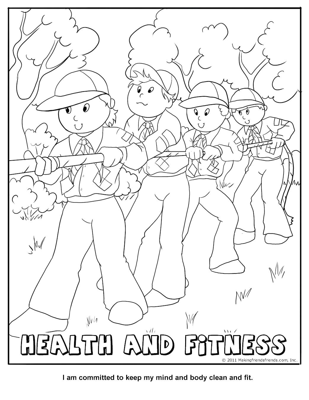 health and fitness coloring page wolf cub achievement 1 feats of skill and elective 20 sports
