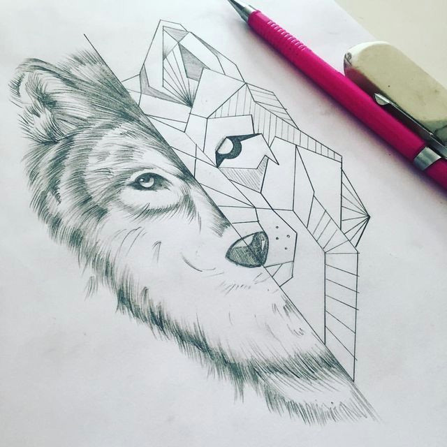 but feminine wolf instead of geometric