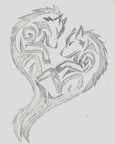 wolf sketch pencil art artwork art heart drawing doodle