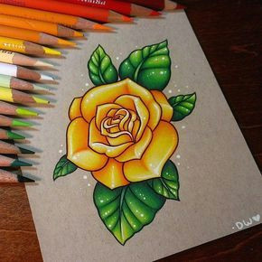 yellow rose tattoos yellow tattoo color pencil art tattoo drawings rose drawing