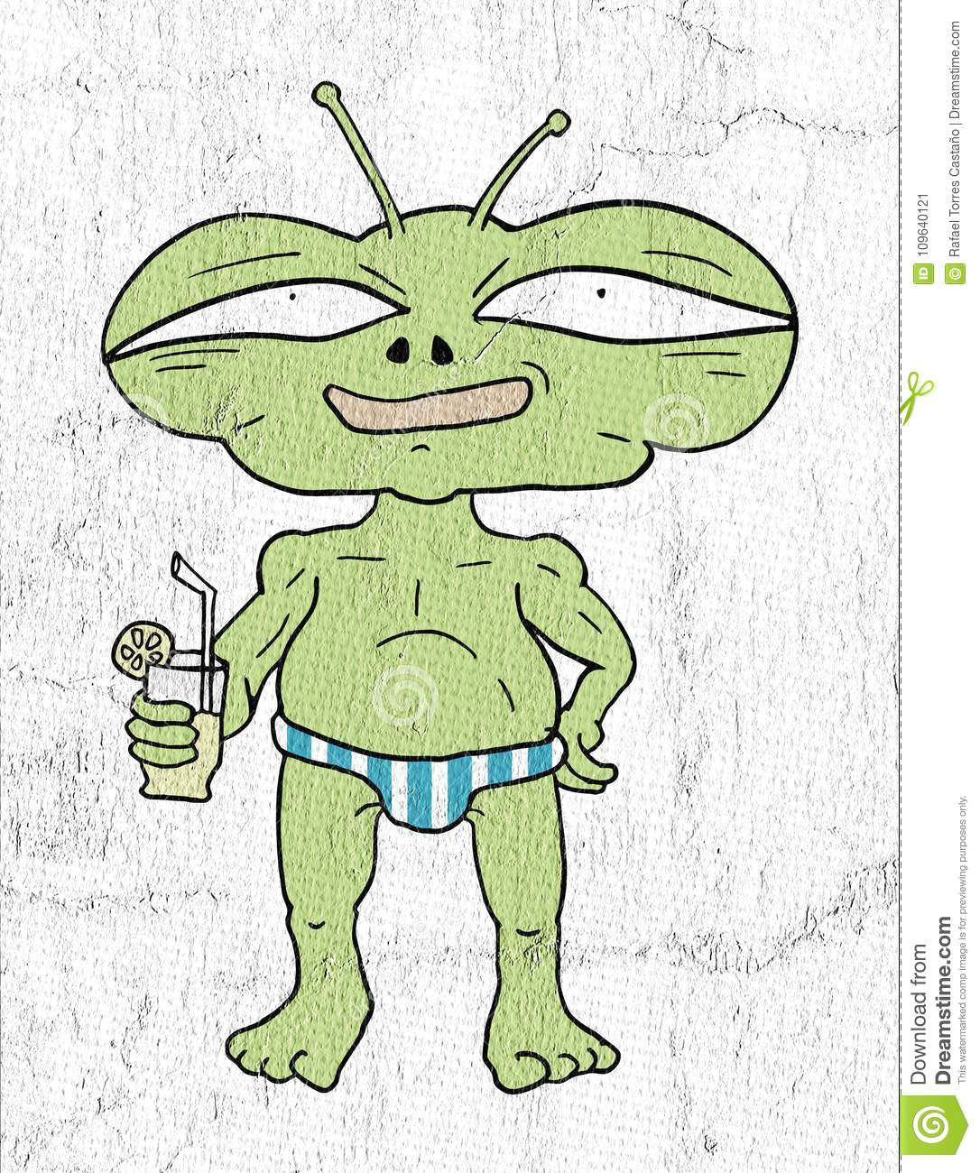 creative design of funny alien draw