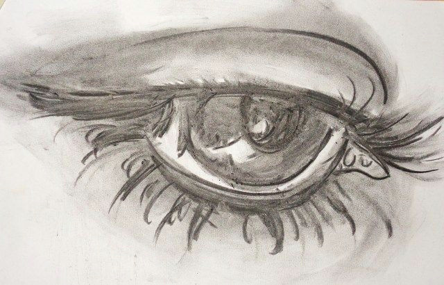 charcoal painting for beginners drawing an eye using pencils and charcoal drawing techniques