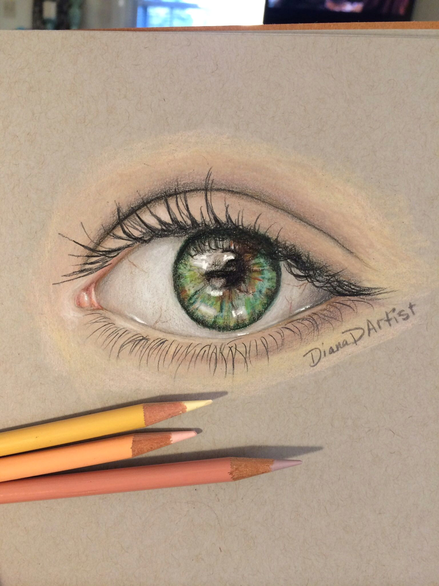 colored pencil eye study www overcomersart com dianadartist instagram