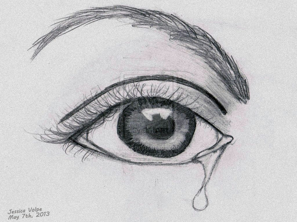 crying eye sadness sketch