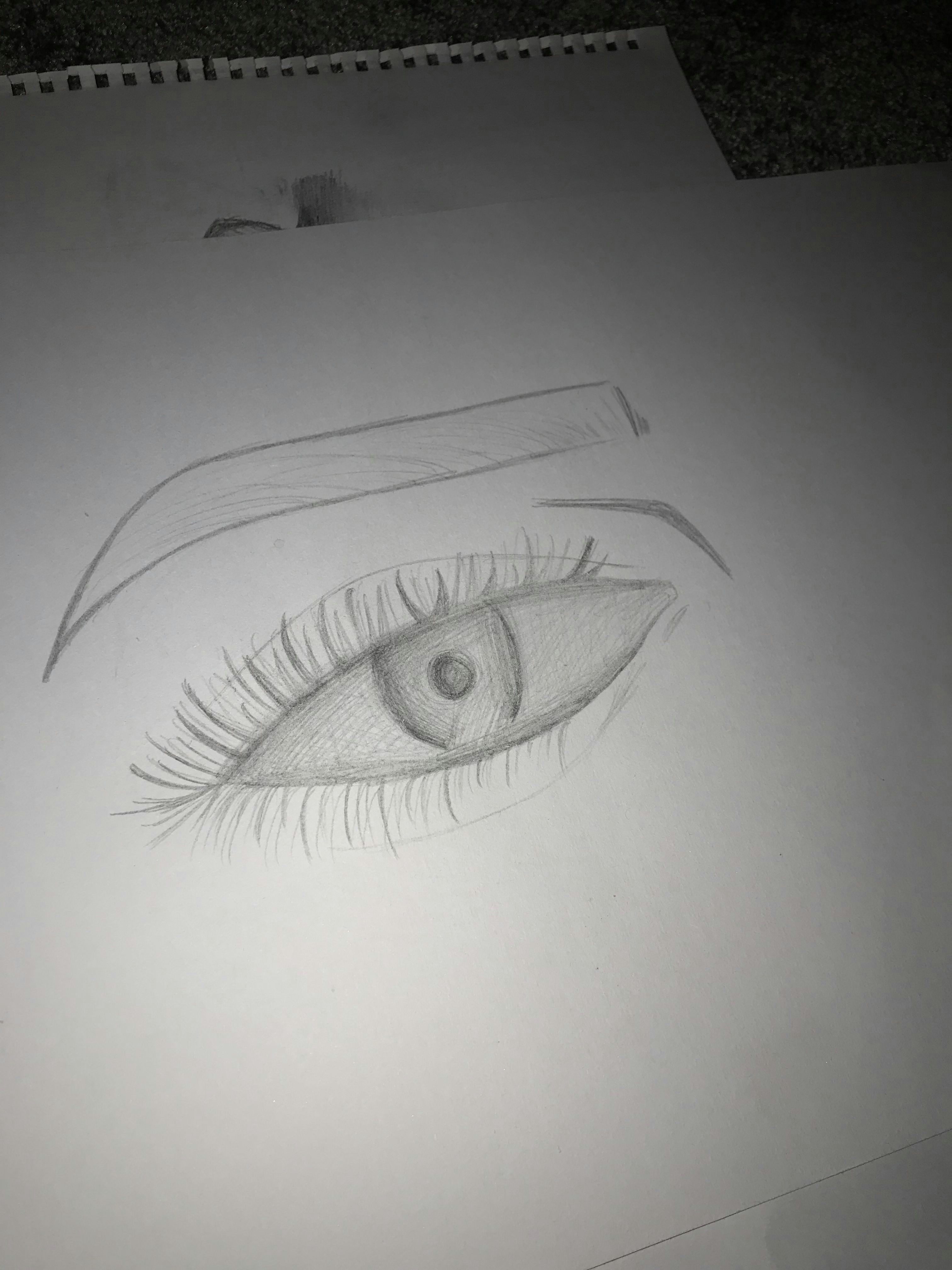 eye eyebrow sketch by 14 yr old snr x