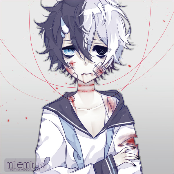 bloody anime boy gore guro