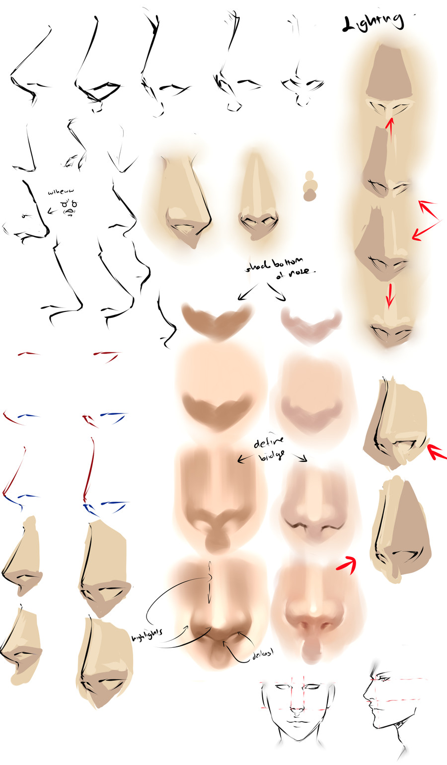 drawing anime noses by moni158 deviantart com art drawing painting tutorial lesson