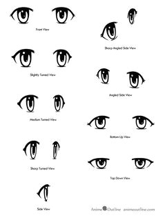 this tutorial illustrates how to draw anime and manga eyes from different angles
