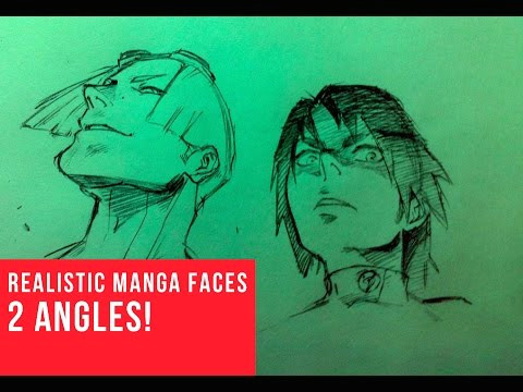 how to draw manga face 2 different angles ant s eye view