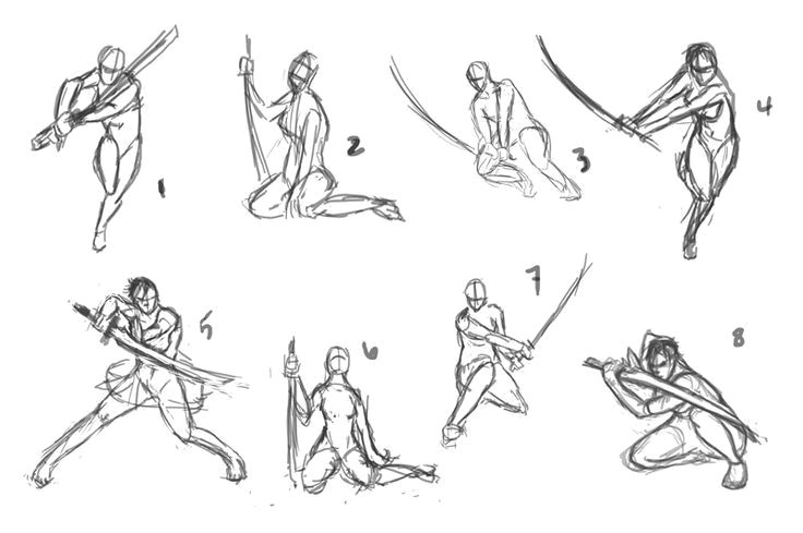 anime sword fighting poses