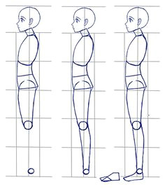 how to draw anime side view full body profile