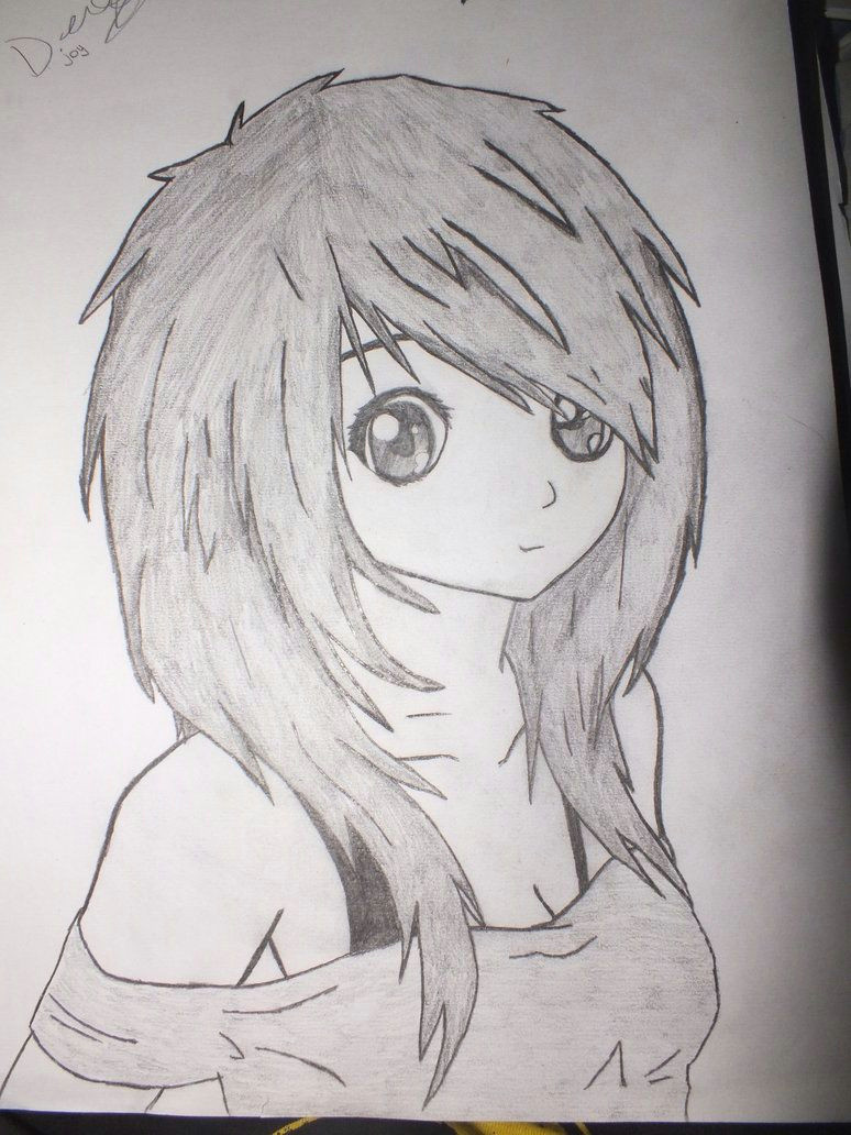 depression drawings anime girl