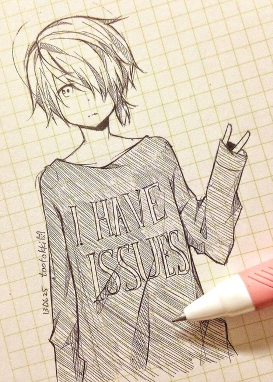 Drawing Anime Hard Cute Anime Drawing tootokki I Have issues Sweater Anime Drawings