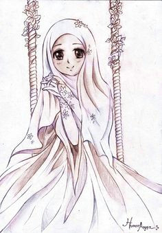 muslimah muslim girls muslim women islamic girl hijab drawing anime muslimah