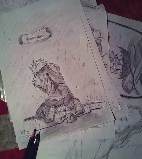 kakashi part 1 of 6 naruto kakashi art artist manga sketching sketch draw drawing anime kakashi painting paint brokeninside sad lonley by