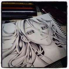 shiro deadman wonderland drawing i m going to try this xd